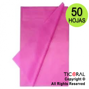 PAPEL SEDA BARRILETE COLOR 50X70 CM -50 HOJAS FUCSIA X 1